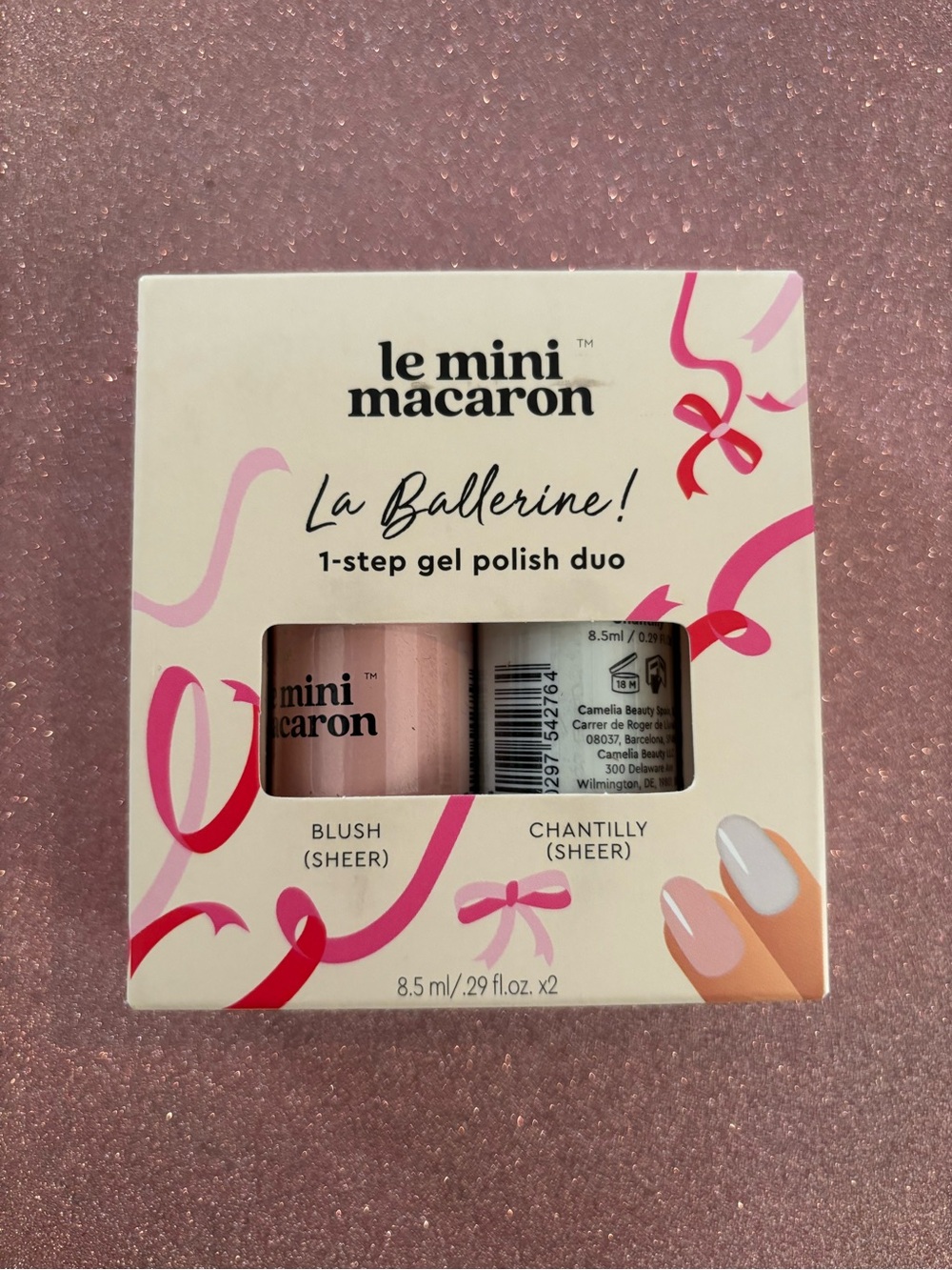 le mini macaron La Ballerine! 1-Step Gel Polish Duo - Blush & Chantilly (Sheer)